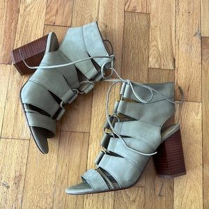 Splendid Braden Lace Up Leather Heeled Sandals